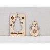 L964- Decupaj din lemn puzzle , Snowman 14x10 cm - 1 buc