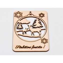 L966- Decupaj din lemn puzzle , Peisaj iarna 14x10 cm - 1 buc L966- Decupaj din lemn puzzle , Peisaj iarna 14x10 cm - 1 buc