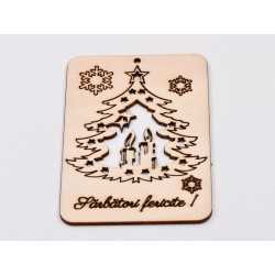 L967- Decupaj din lemn puzzle, Brad 14x10 cm - 1 buc L967- Decupaj din lemn puzzle, Brad 14x10 cm - 1 buc