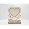 L038- Rama foto Mama din lemn in forma de inima cu suport 15x17cm 1 buc