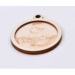 L392-Glob din lemn cu fotogravura 10x11.5cm - 1 buc L392-Glob din lemn cu fotogravura 10x11.5cm - 1 buc