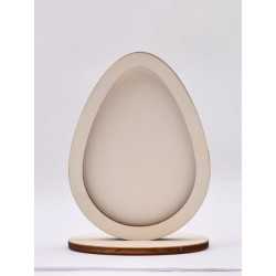 L058-Decoratiune ou blank licheni/rama foto din lemn 10x7.5cm