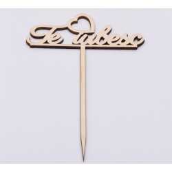 L020-Topper din lemn "Te iubesc!" 17x10cm 1buc L020-Topper din lemn "Te iubesc!" 17x10cm 1buc