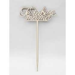 L025-Topper lemn "Te iubesc, mama" 22x10cm 1buc