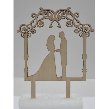 L286-Cake topper "Groom/Bride" 16x20cm 1buc