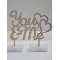 L284-Cake topper "You&Me" 17x19cm 1buc