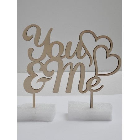 L284-Cake topper "You&Me" 17x19cm 1buc