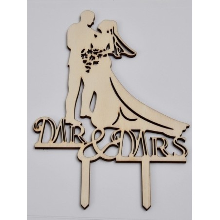 L287-Cake topper "Mr./Mrs." model 2 14x20cm 1buc