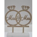 L285-Cake topper "Mrs./Mr." 16x18cm 1buc