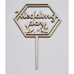 L277-Topper lemn "Wedding day" model 2 15x23cm 1buc L277-Topper lemn "Wedding day" model 2 15x23cm 1buc