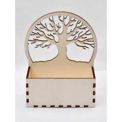 L082-Plic din lemn sau suport pentru flori Copacul Vietii 17x14x6cm 1 buc