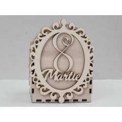 L446-Decupaj cutie lemn "8 Martie" -1 buc L446-Decupaj cutie lemn "8 Martie" -1 buc