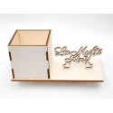 L015-Suport flori/Organizator birou cu text "La multi ani!" 9x10x22cm 1buc