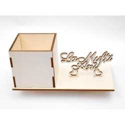 L015-Suport flori/Organizator birou cu text "La multi ani!" 9x10x22cm 1buc L015-Suport flori/Organizator birou cu text "La multi ani!" 9x10x22cm 1buc