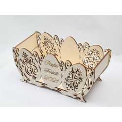 L045-Cos decorativ din lemn Paste Fericit! 29x12x14cm 1 buc L045-Cos decorativ din lemn Paste Fericit! 29x12x14cm 1 buc