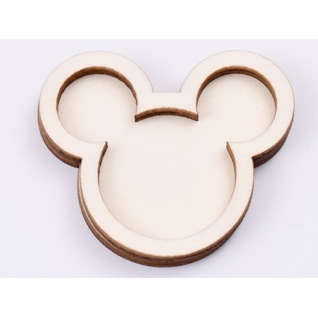 L496-Decupaj Mickey lemn doua straturi pt licheni 4*5cm