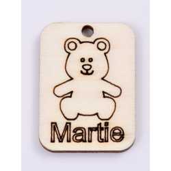 L423-Decupaj lemn 4*3cm Dreptunghi Ursulet martisor -1 buc