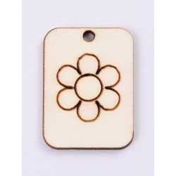 L425-Decupaj lemn 4*3cm Dreptunghi Floricica -1 buc