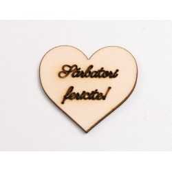 L1000-Decupaj inima lemn "Sarbatori fericite!" 5 cm, 1 buc