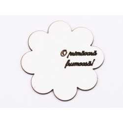 L1066-Decupaj floare MDF alb "O primavara frumoasa", 6x6cm - 1 buc L1066-Decupaj floare MDF alb "O primavara frumoasa", 6x6cm - 1 buc