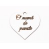 L1089-Decupaj inima MDF alb "O mama de poveste", 5x5cm - 1 buc