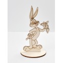 L245- Decupaj din lemn cu suport Bugs Bunny 21x12cm