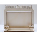 L406-Decoratiune suport foto "Mereu Impreuna" din lemn 17.5x15 cm - 1 buc