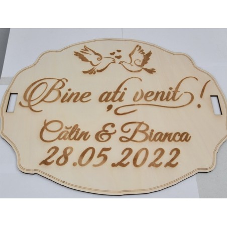 L289-Decoratiune nunta personalizabila 50x40 cm 1buc