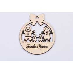 L402-Glob din lemn "Familie din turta dulce" 11 x10cm - 1 buc L402-Glob din lemn "Familie din turta dulce" 11 x10cm - 1 buc