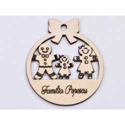 L401-Glob din lemn "Familie din turta dulce" 11 x10cm - 1 buc L401-Glob din lemn "Familie din turta dulce" 11 x10cm - 1 buc