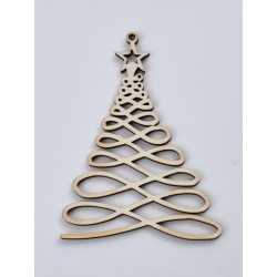 L359-Decoratiune din lemn Bradut model 2, 7.5x10cm - 1 buc L359-Decoratiune din lemn Bradut model 2, 7.5x10cm - 1 buc