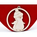 L898- Glob din lemn, pinguin, 10x11cm - 1 buc