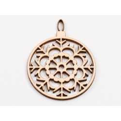 L1027-Glob din lemn model filigranat2 - 7.5x6 cm