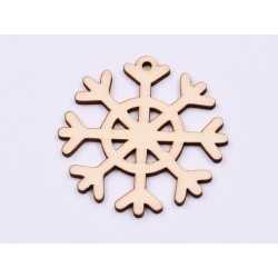L944- Decupaj din lemn, Fulg de nea stilizat 7x7 cm - 1 buc