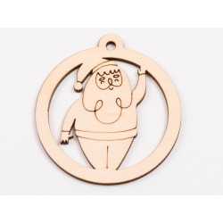 L1038-Glob din lemn "Santa" - 9x8 cm