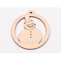 L1034-Glob din lemn "Snowman" - 9x8 cm