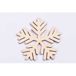 L417-Decoratiune din lemn Fulg de nea 9x9cm - 1 buc