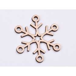L418-Decoratiune din lemn Fulg de nea 8x8cm - 1 buc L418-Decoratiune din lemn Fulg de nea 8x8cm - 1 buc