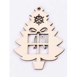 L366-Decoratiune din lemn Bradut, 7x5.5cm - 1 buc