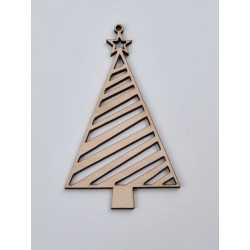 L357-Decoratiune din lemn Bradut model 1, 6.5x11.5cm - 1 buc