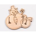 L1043-Figurina din lemn "Snowman family" - 5.5x6 cm