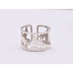 E1855 N Inel Ag 925 "Wolf", 0.6mm - 1 buc