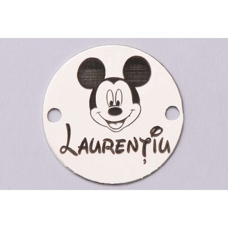 S118 - Banut Argint 925 cu Mickey Personalizabil - 1 buc